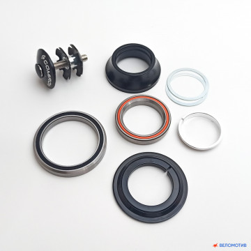 Рулевая колонка безрезьбовая COMIRON QLP-40F, интегр. 1 1/8″ - 1 1/2″, пром., чёрный